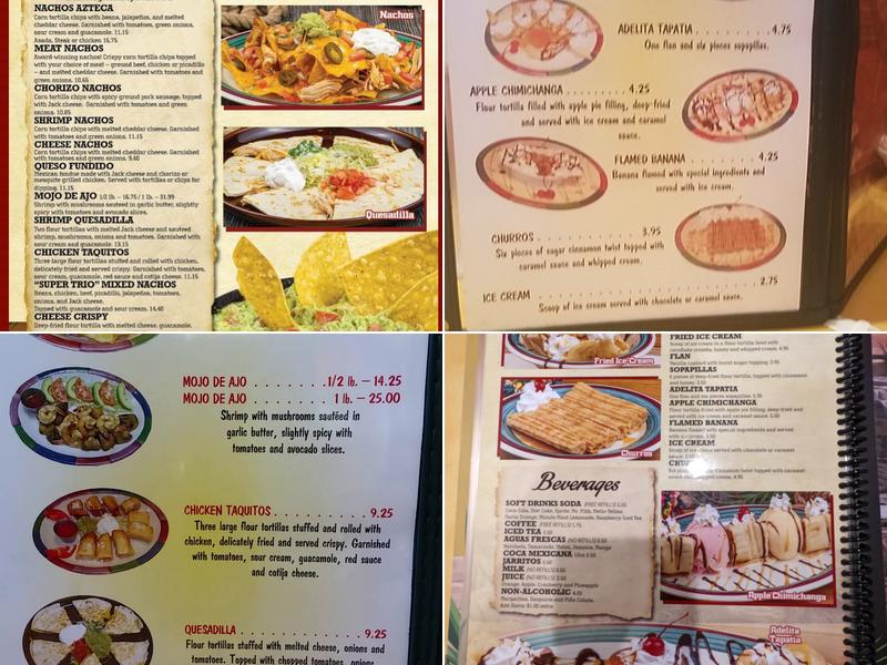 Azteca Mexican Restaurant Menu