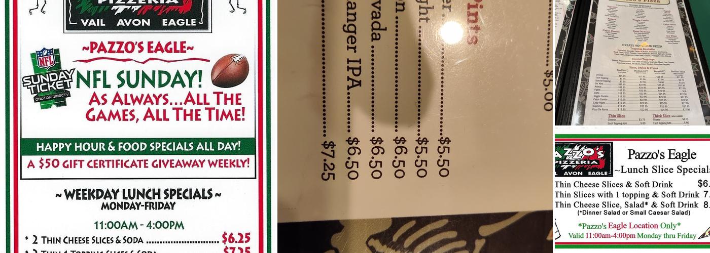 Pazzo's Pizzeria Menu