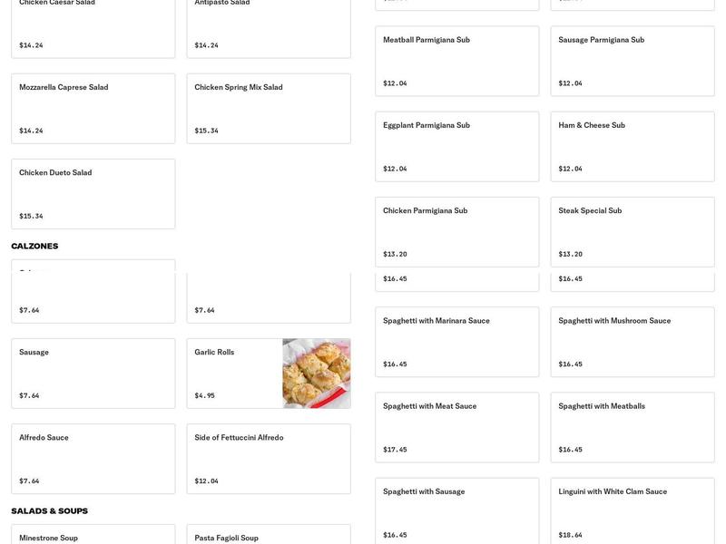 Angelos Pizza Restaurant Menu