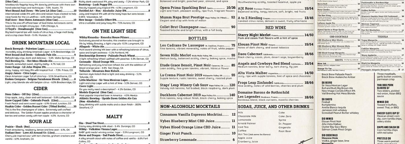 Kenosha Breck Menu