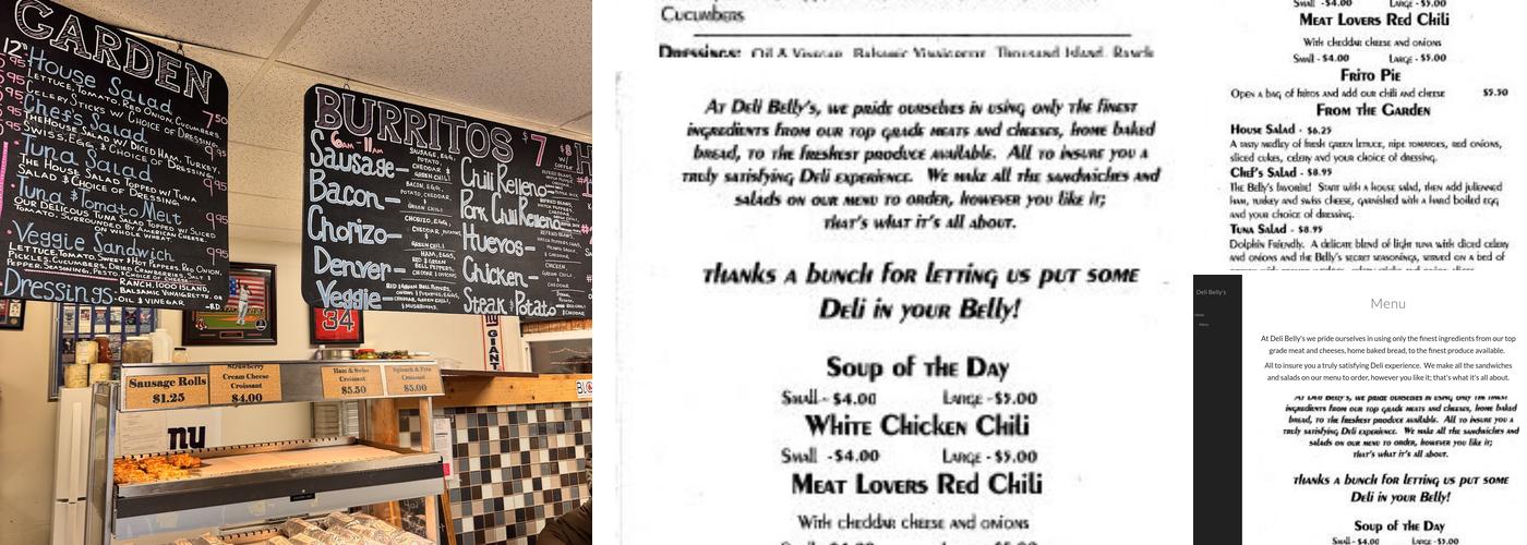 Deli Belly's Menu