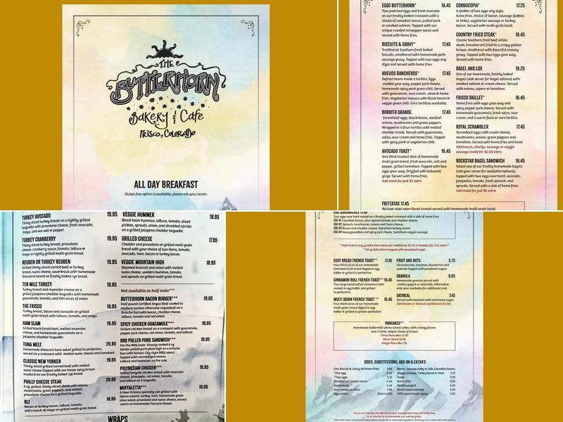 Butterhorn Bakery & Cafe Menu