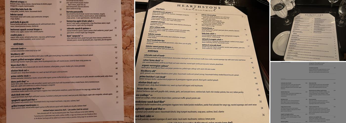 Hearthstone Restaurant Menu