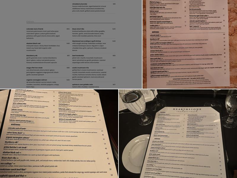Hearthstone Restaurant Menu