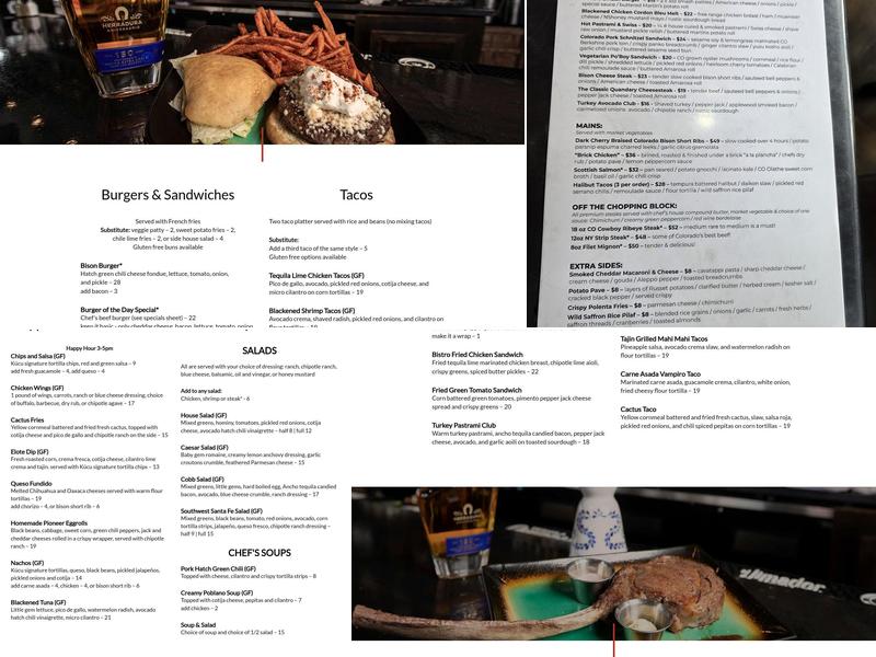 Quandary Tequila Bistro Menu