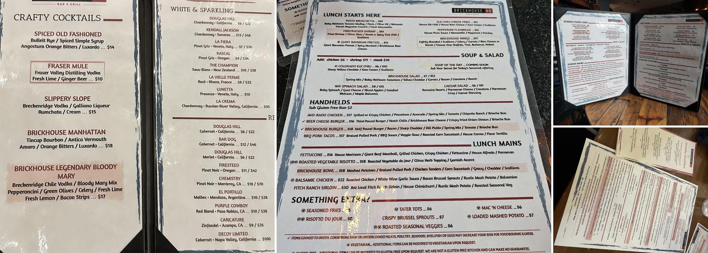 Brickhouse 40 Menu