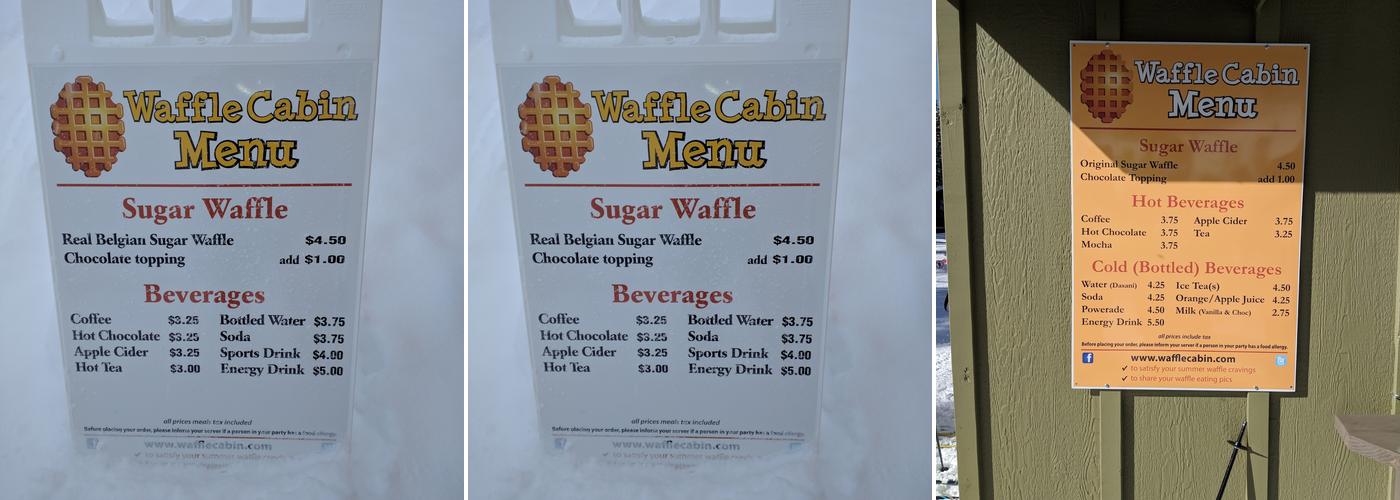 Waffle Cabin @ Gemini Base Menu