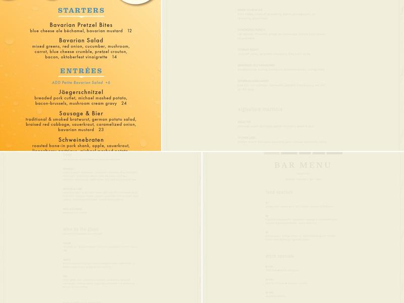 Minervas Restaurant & Bar Menu