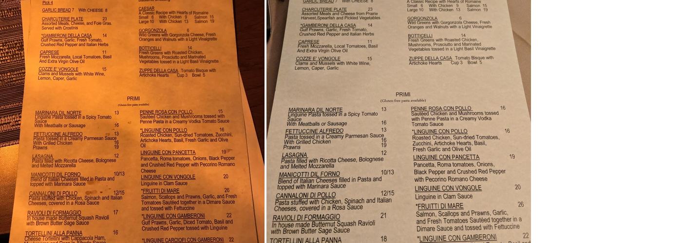 Botticelli Menu