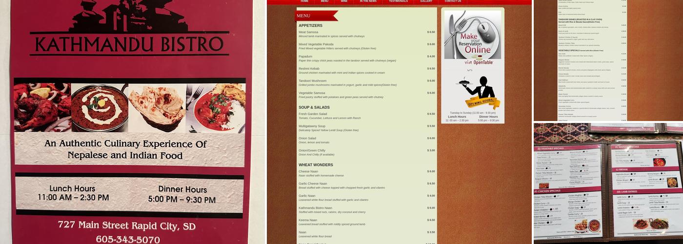 Kathmandu Bistro Menu