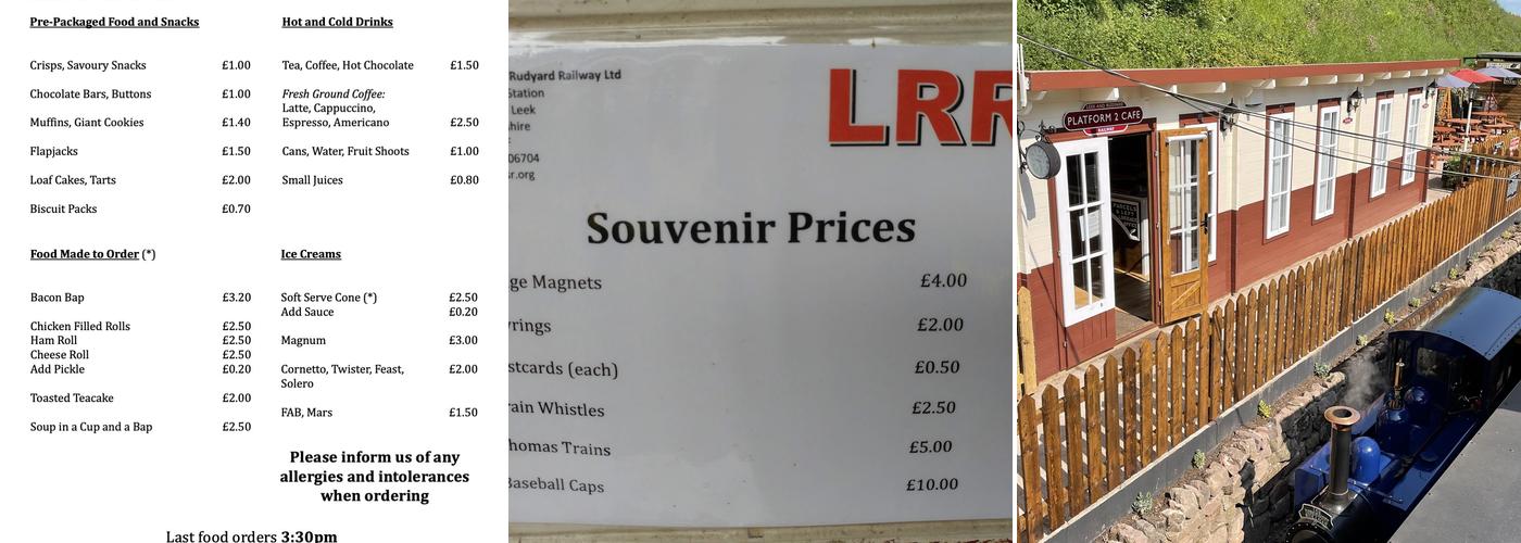 Platform 2 Cafe Menu