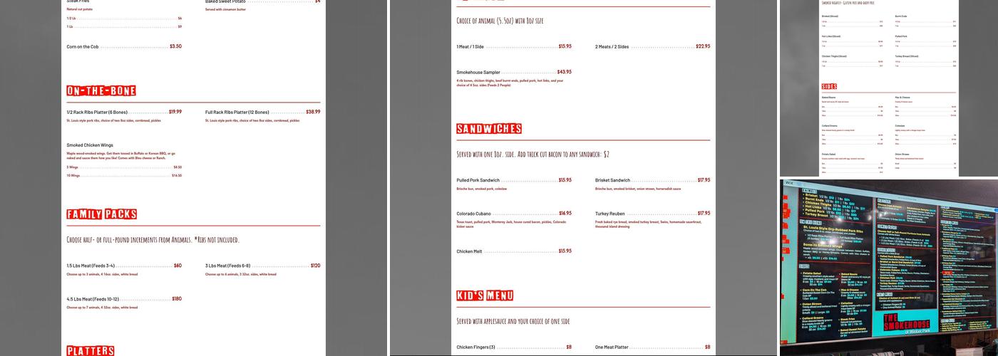 Smokehouse BBQ Menu