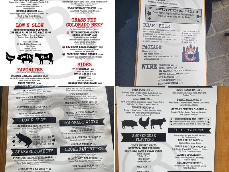 DOC'S ROADHOUSE Menu