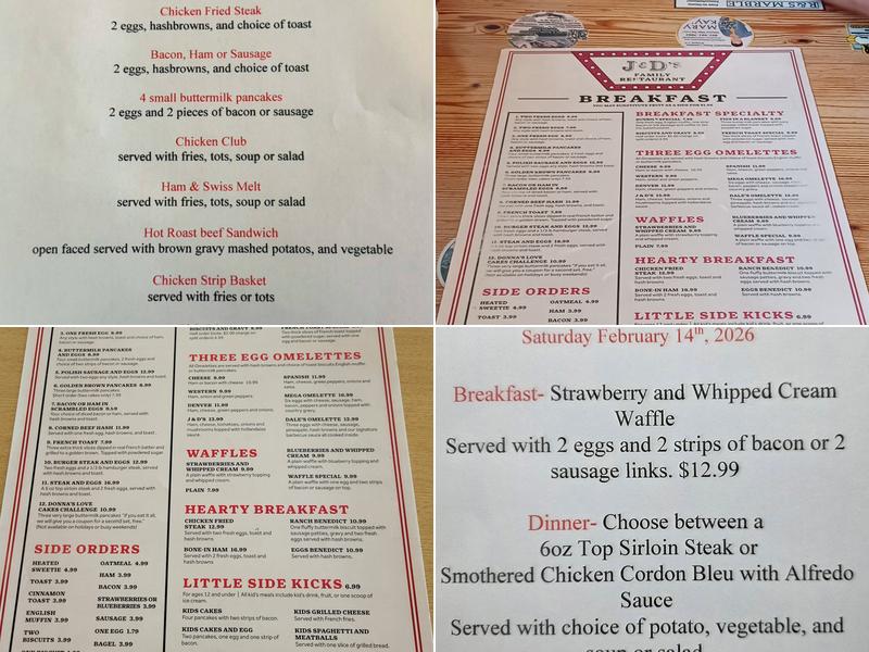 J & D's Menu