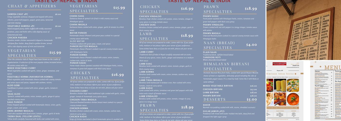 Sherpa's Kitchen Menu