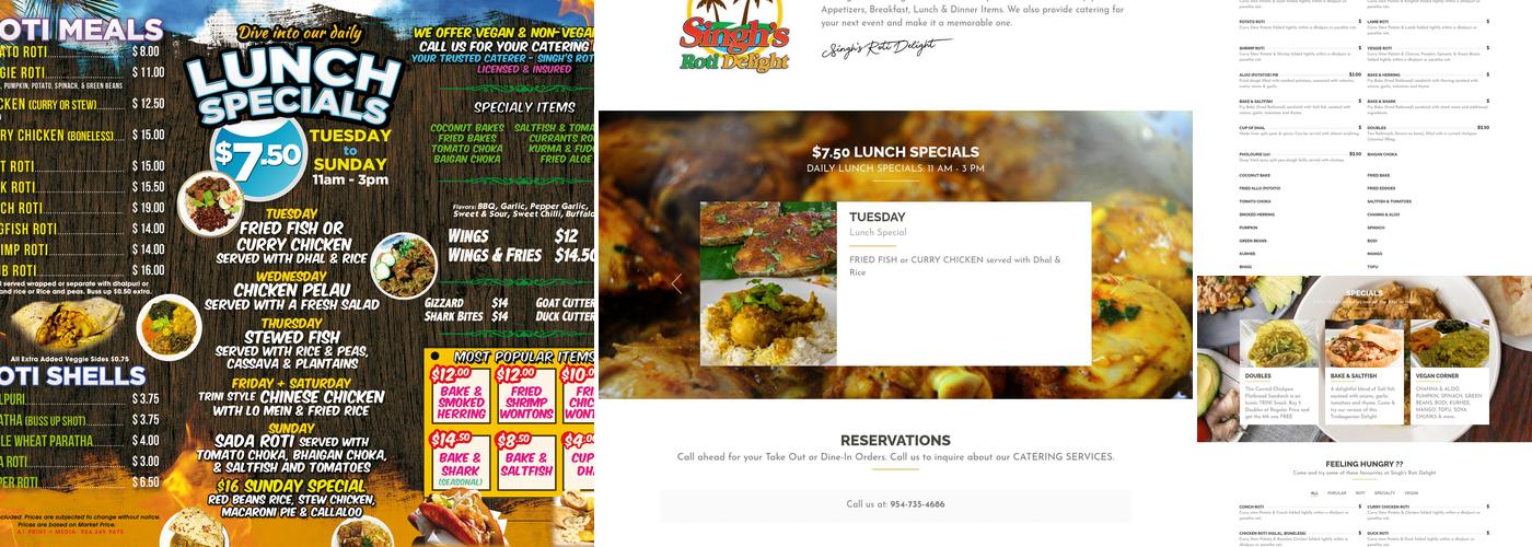 Singh's Roti Delight Menu