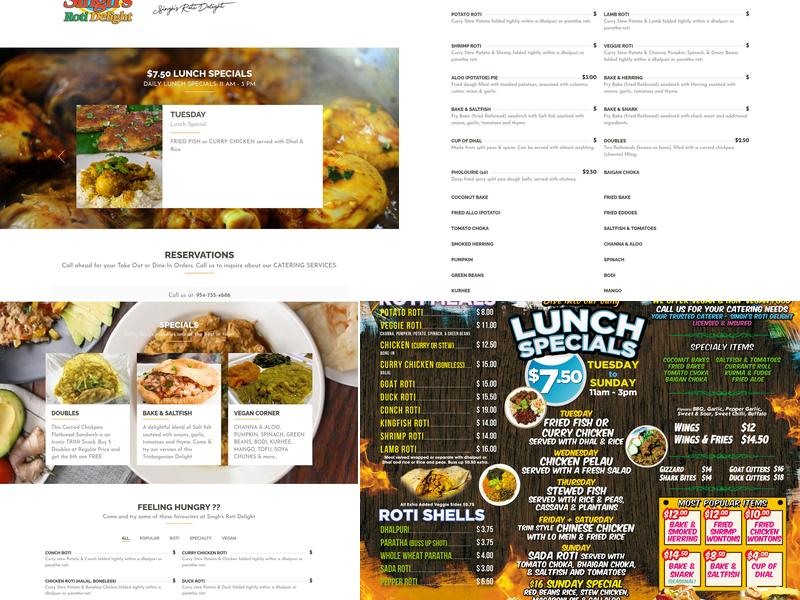 Singh's Roti Delight Menu