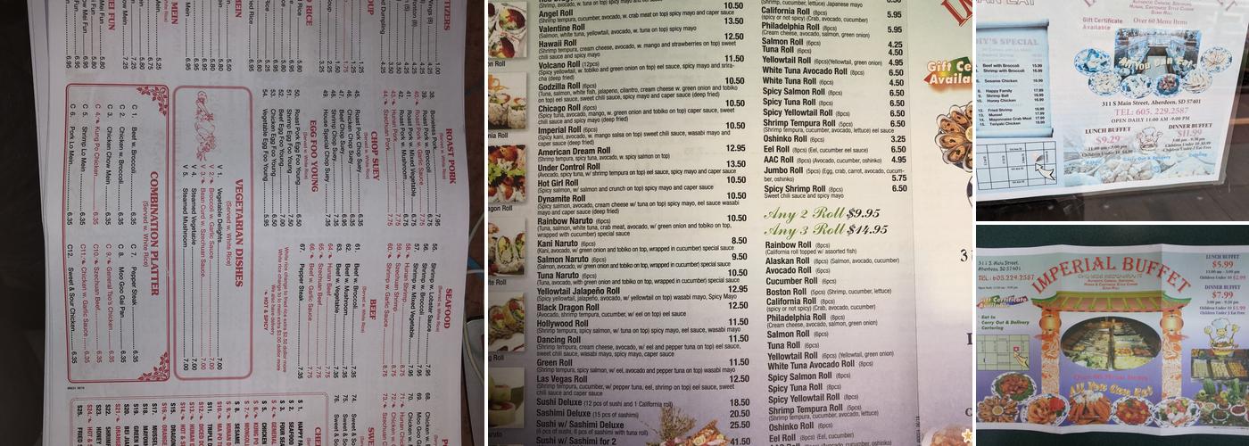 Imperial Buffet Menu