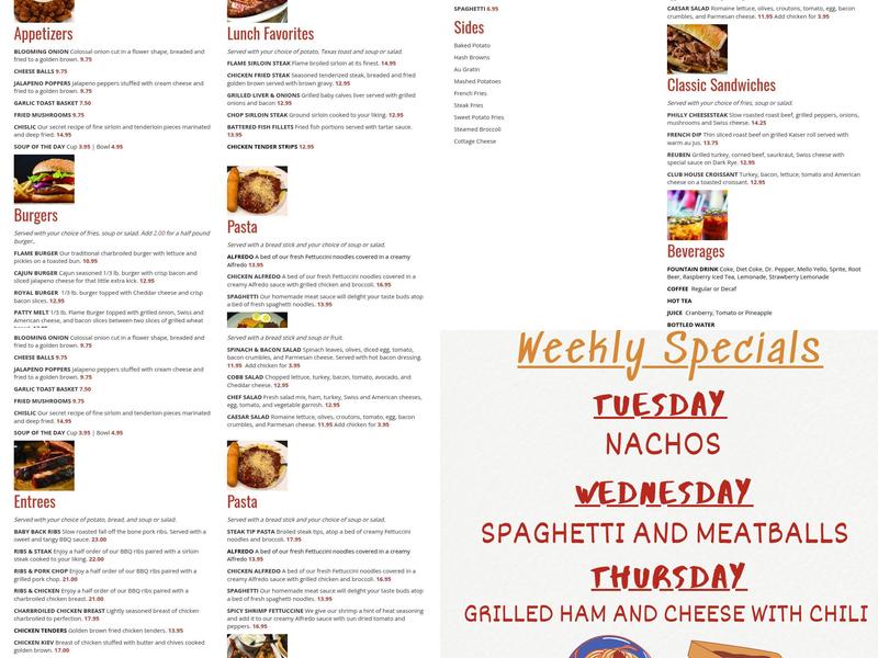 Flame Menu