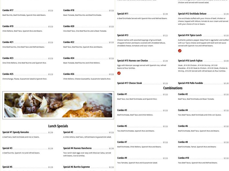 Mazatlan Menu