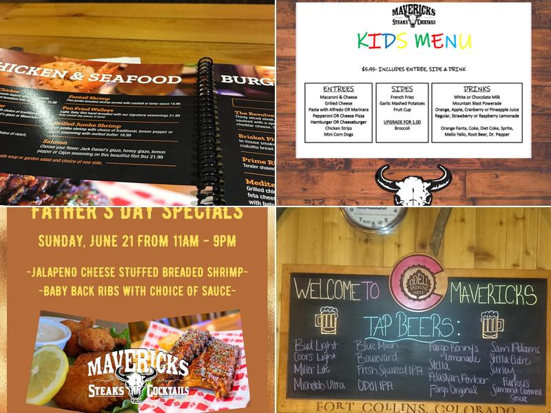 Mavericks Steak & Cocktails Menu