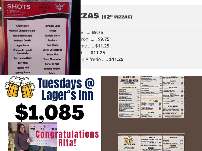 Lager's Inn Menu