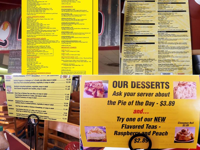 Egg Haven Menu