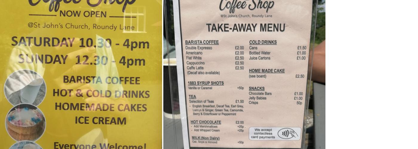 St. John's Cafe Shop Menu