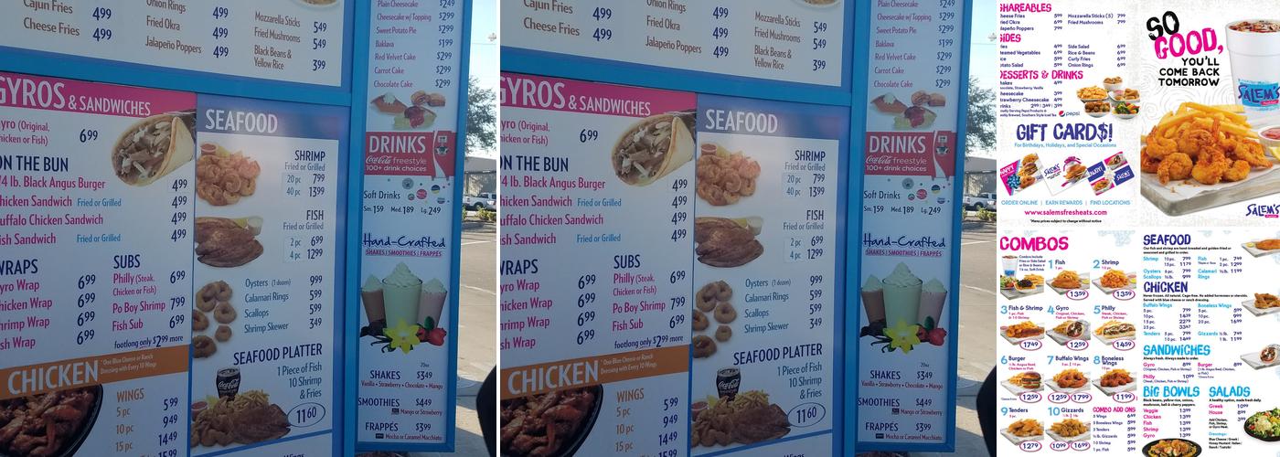 Salem's Fresh Eats Menu