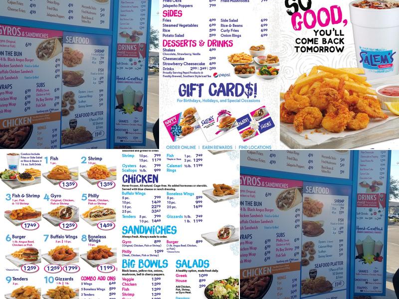 Salem's Fresh Eats Menu