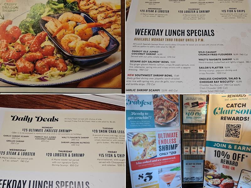 Red Lobster Menu