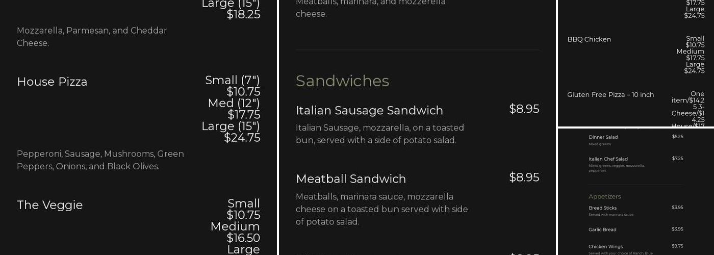 Dostal Alley Casino & Brew Pub Menu