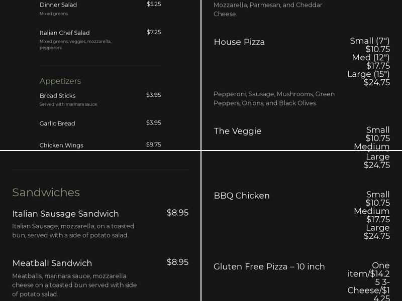 Dostal Alley Casino & Brew Pub Menu