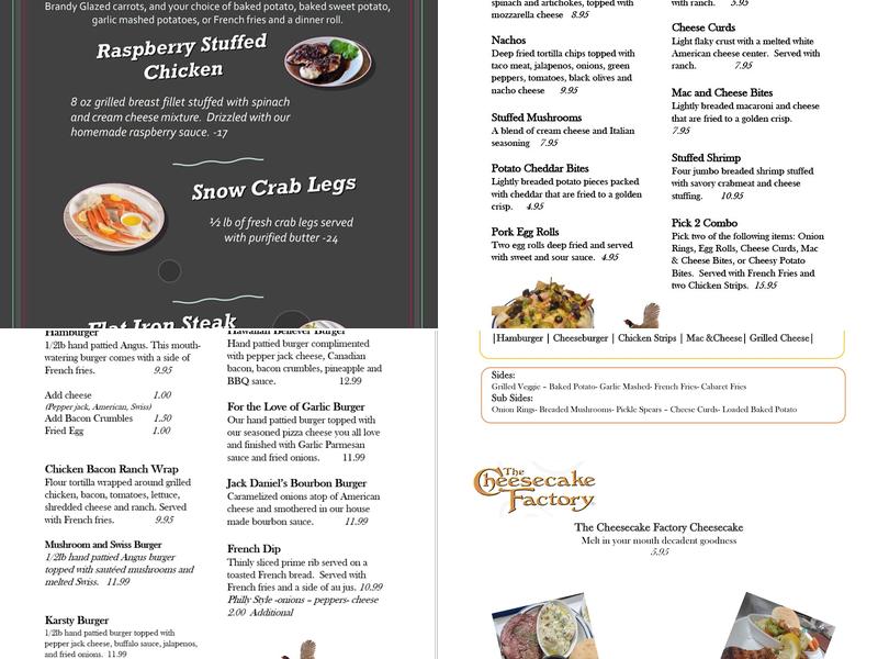 Cabaret Menu