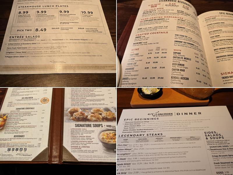 LongHorn Steakhouse Menu