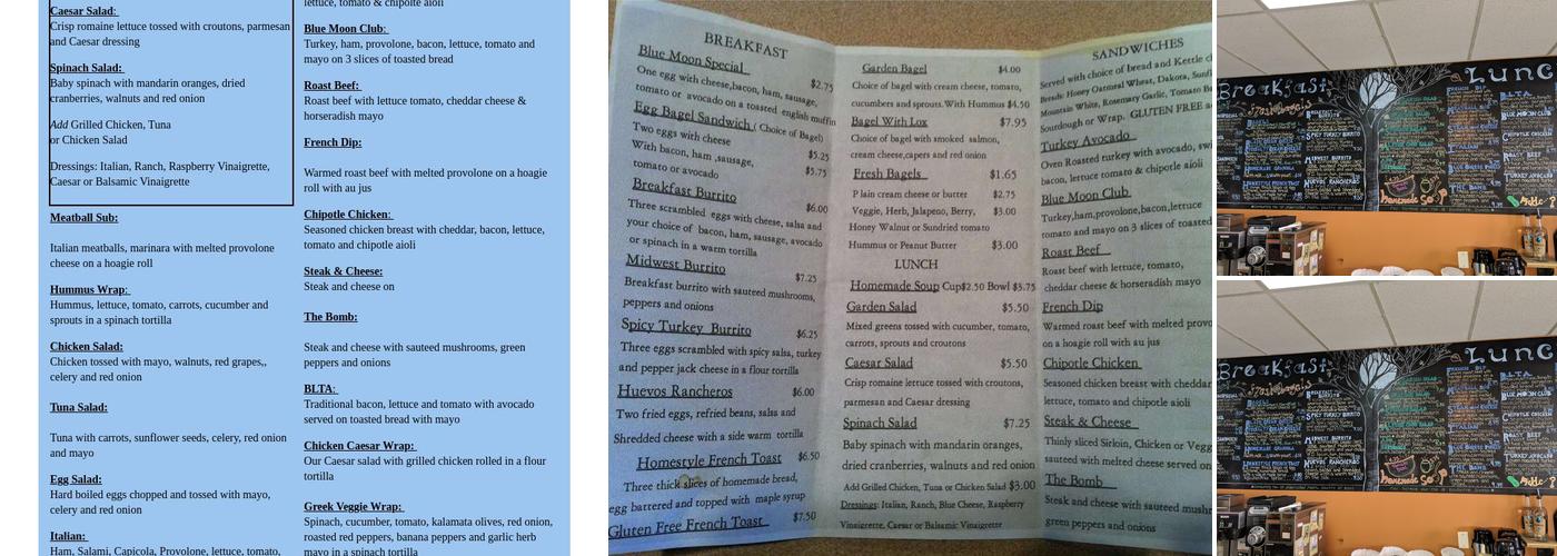 Blue Moon Bakery Menu