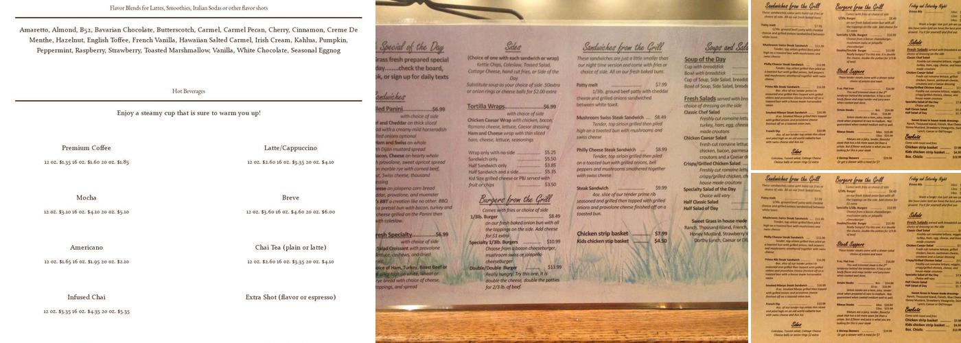 Sweet Grass Menu