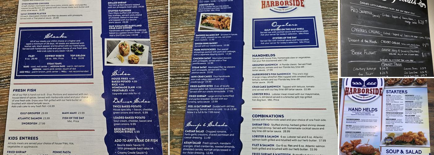 Harborside Menu