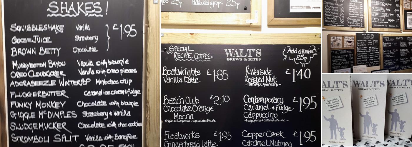 Walt's Brews & Bites Menu