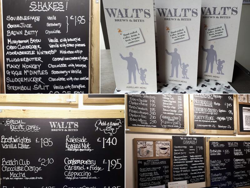 Walt's Brews & Bites Menu