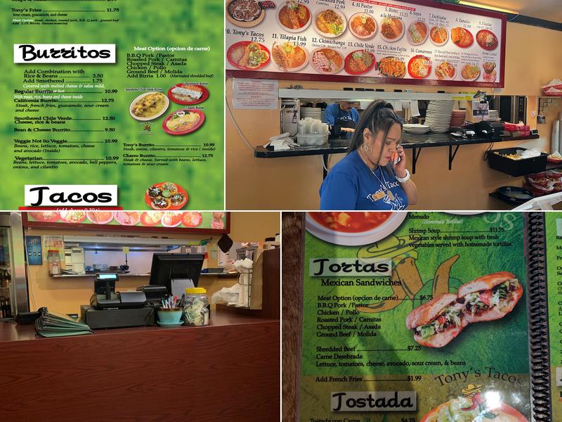 Tony's Tacos Menu