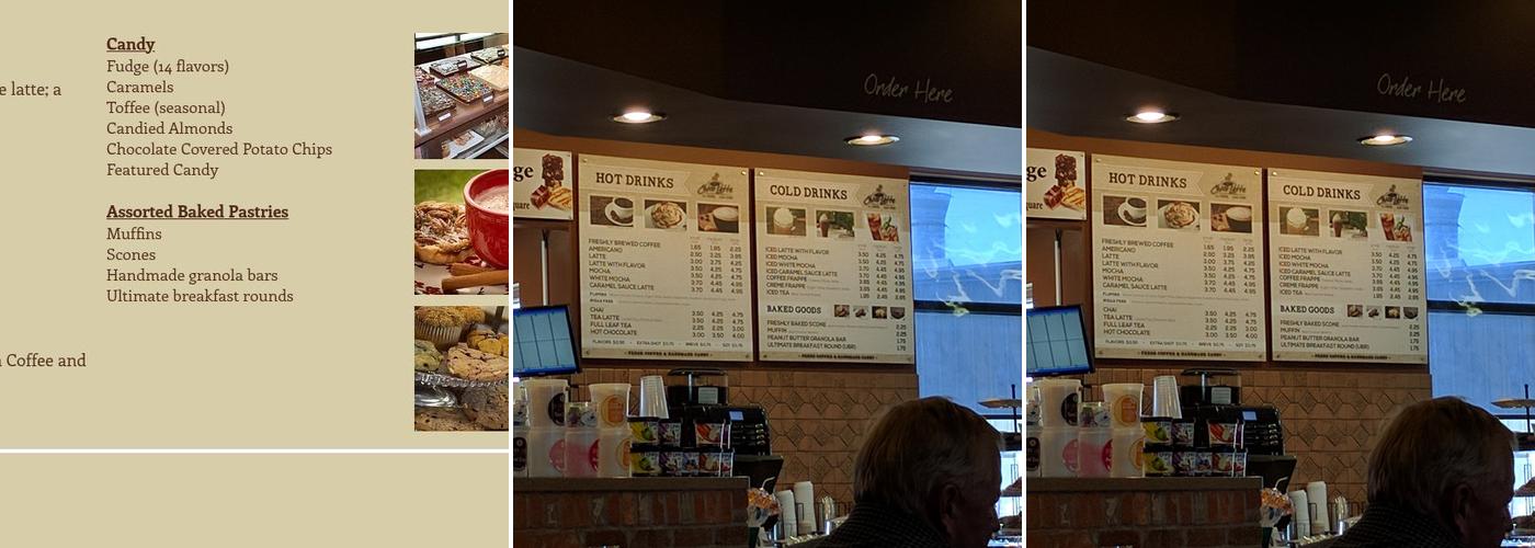 Choco Latte Coffee and Handmade Candy Menu