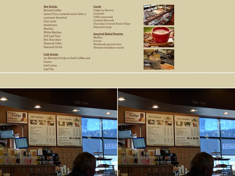 Choco Latte Coffee and Handmade Candy Menu