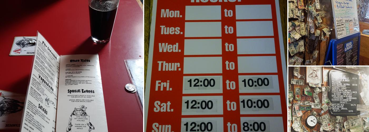 Bucksnort Saloon Menu