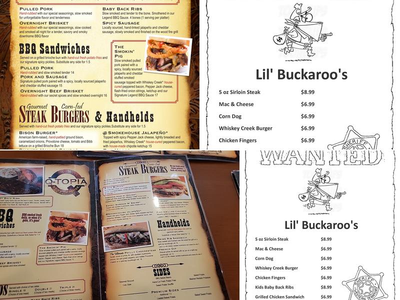 Whiskey Creek Wood Fire Grill Menu