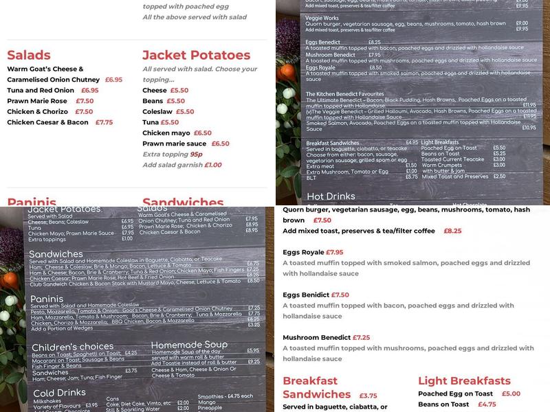 The Kitchen Café Bar Menu