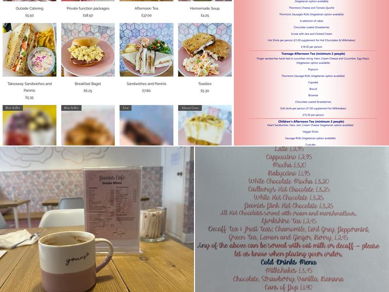 Peonies Cafe Menu