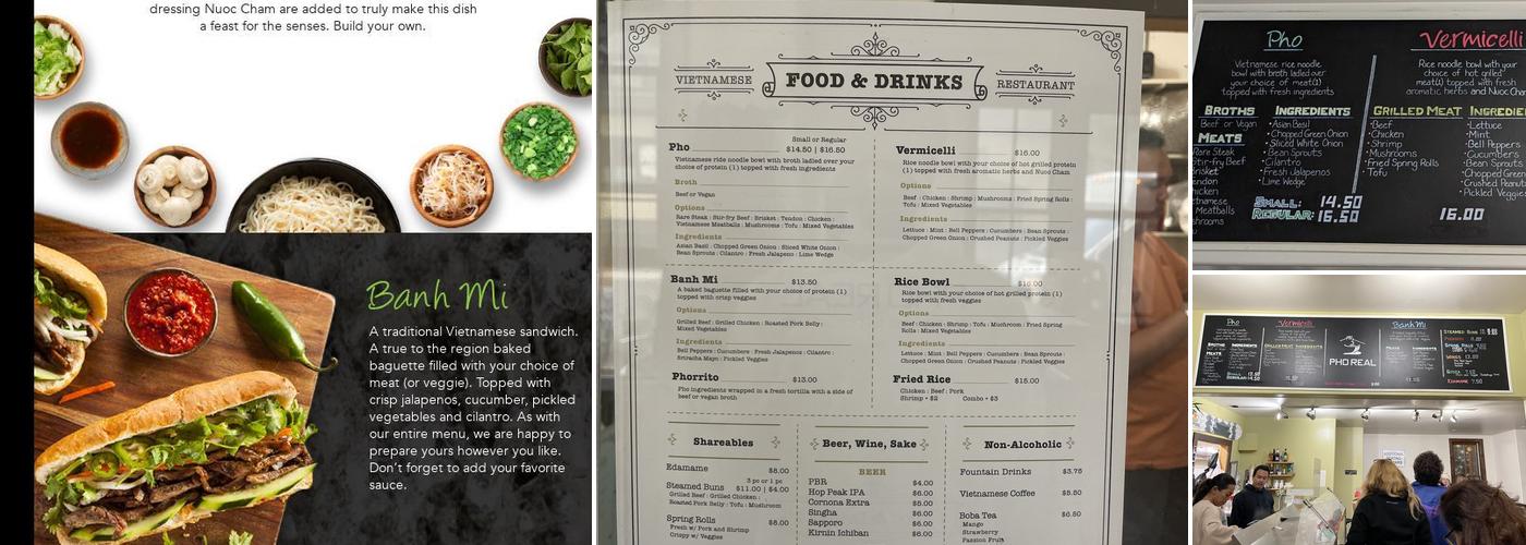 Pho Real Menu