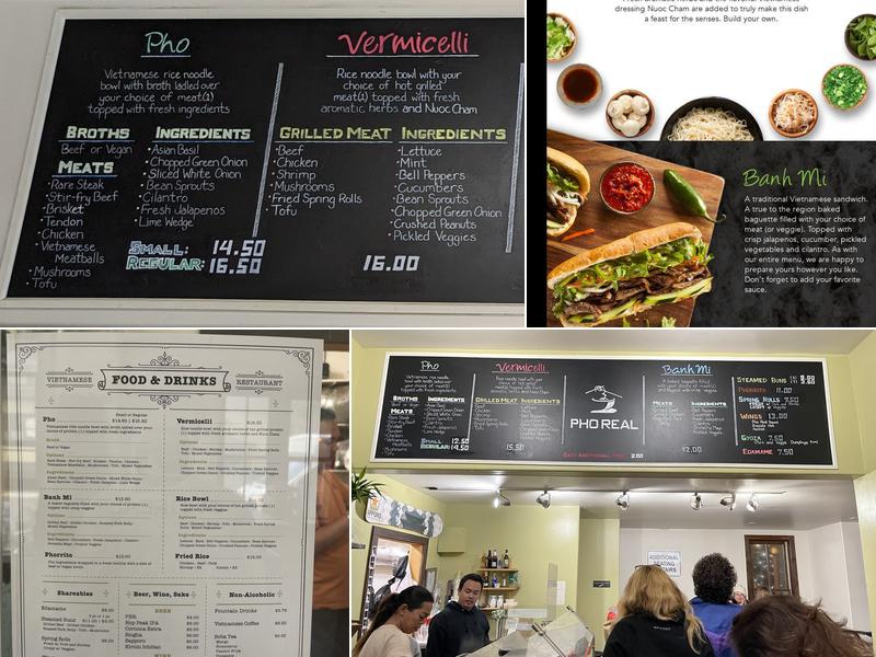 Pho Real Menu