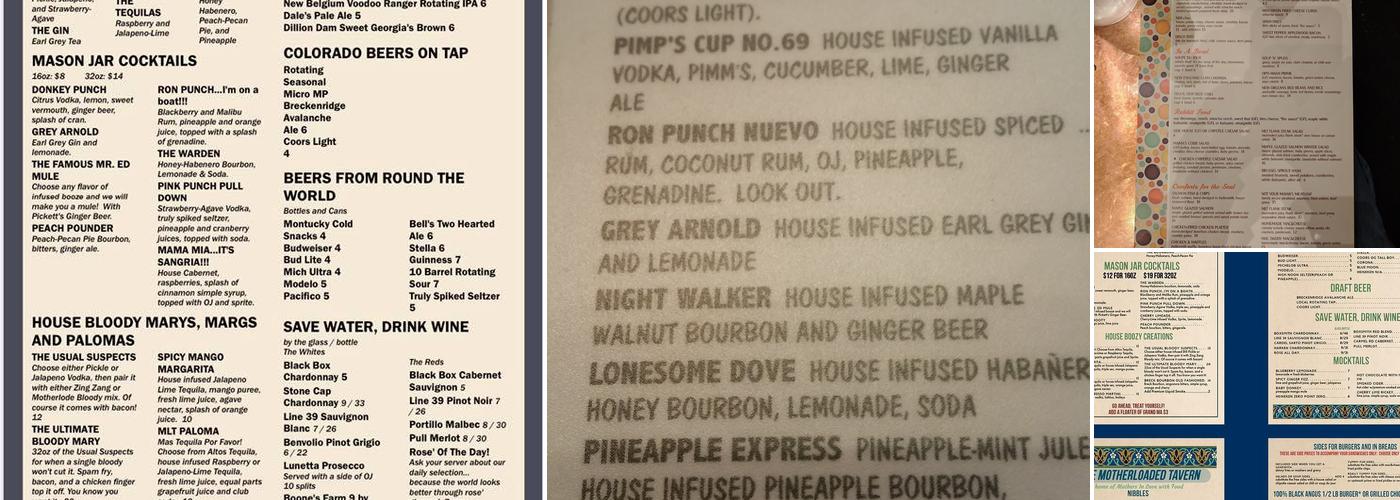 Motherloaded Tavern Menu